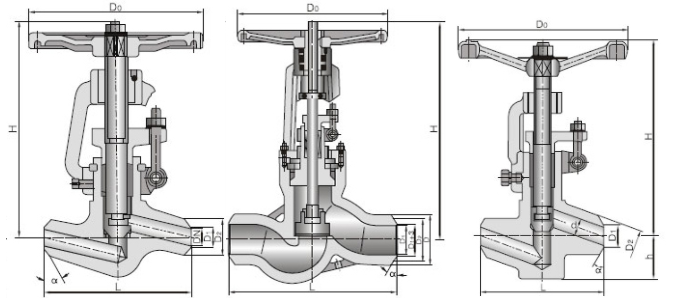 高温高压自密封焊接截止阀(图1)